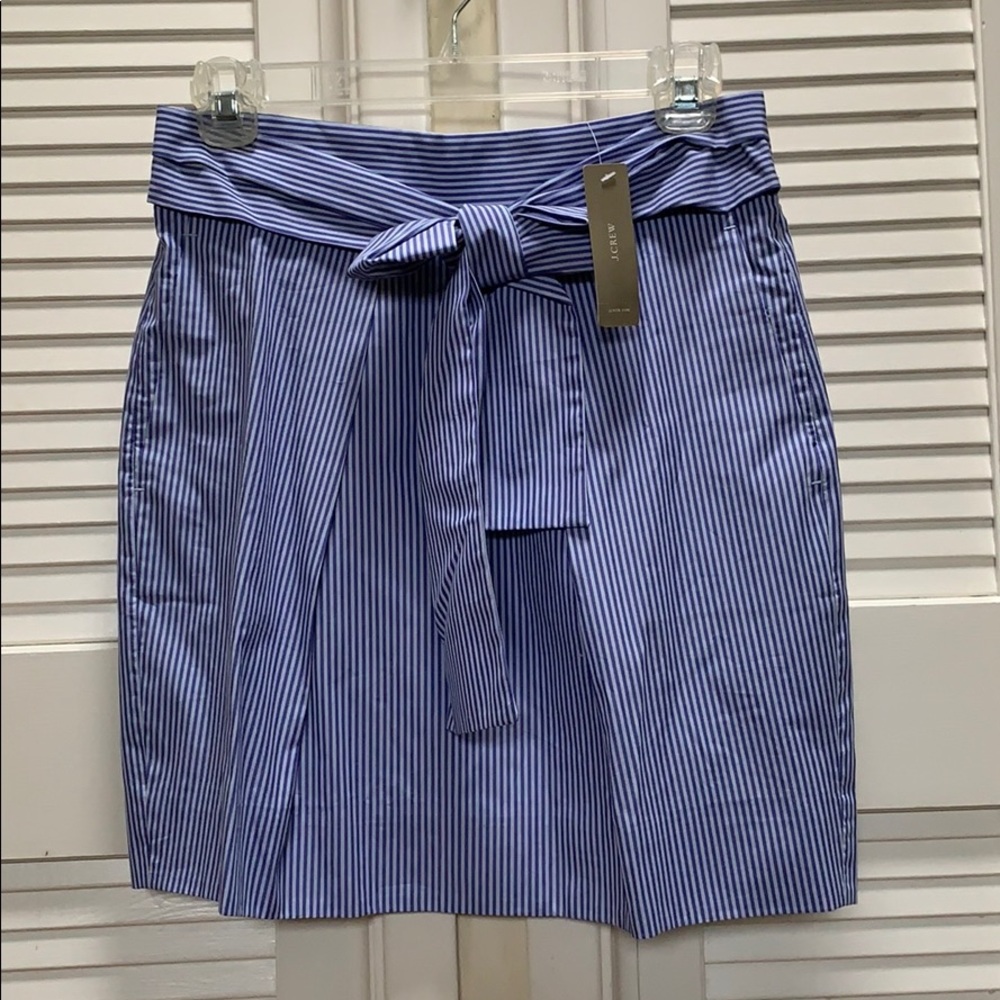 NWT J.Crew Striped Skirt w/ Belted Tie